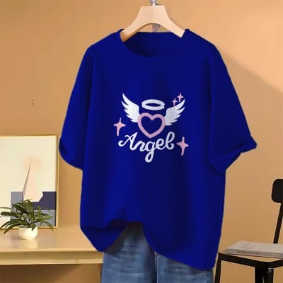 DTF Printed ladies T shirt | Half Sleeve Plain | Regular Fit Ladies T Shirt for Women & Girls |