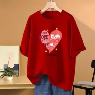 DTF Printed ladies T shirt | Half Sleeve Plain | Regular Fit Ladies T Shirt for Women & Girls | 5