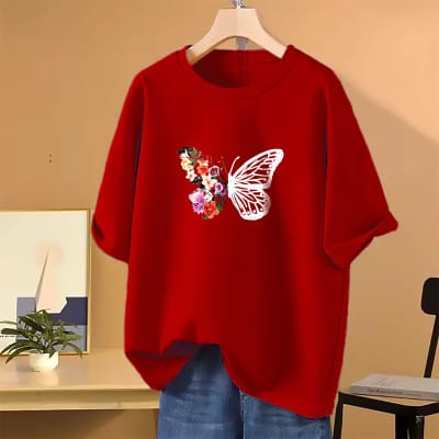 ladies regular fit T-shirt160-165 GSMCotton fabricM = chest 38″, length 25″  , sleeve 6″.L = chest 40″ , length 26″ , sleeve 6.3″XL= chest 42, length 27, sleeve 6.5”