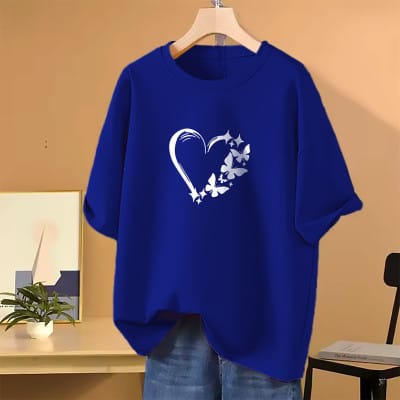 DTF Printed ladies T shirt | Half Sleeve Plain | Regular Fit Ladies T Shirt for Women & Girls |