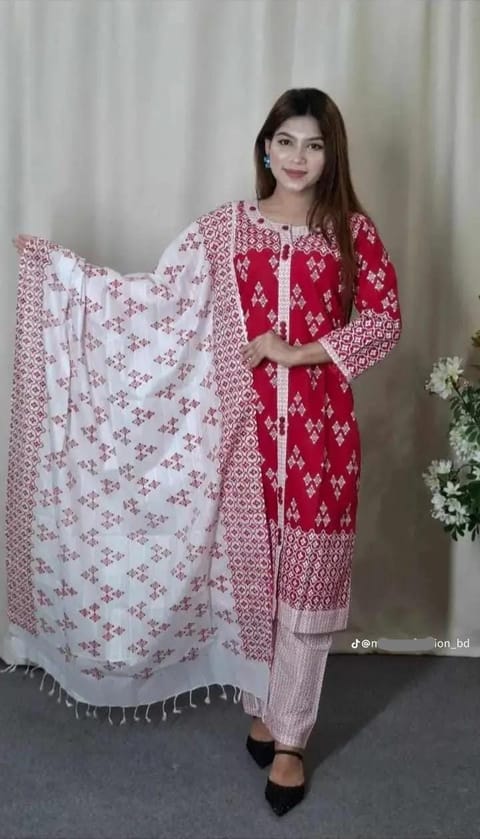 Cotton Readymade Three Piece