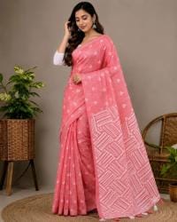 Half Silk Screen Print Saree 3