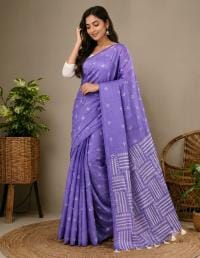 Half Silk Screen Print Saree 4