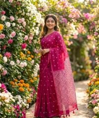 Half Silk Screen Print Saree 5