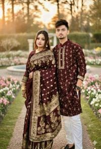 Sharee Panjabi Couple Dress with Blouse Piece 4