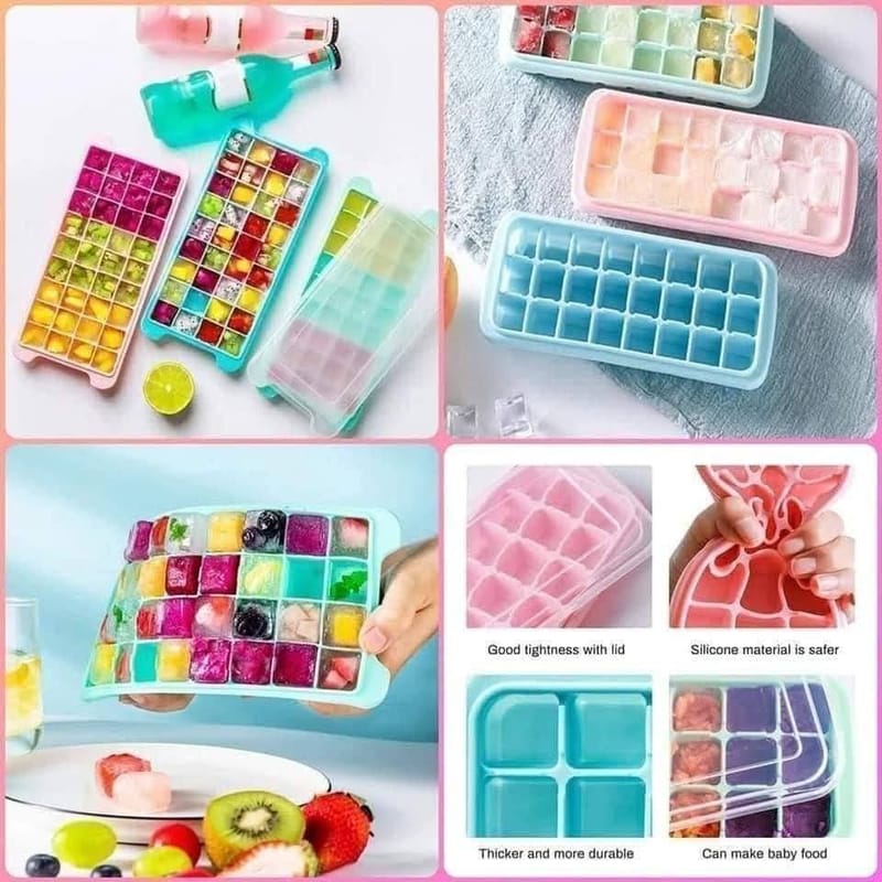Silicone Ice Cube Tray with Lid