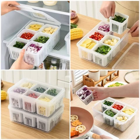6 Grid Fridge Storage Box