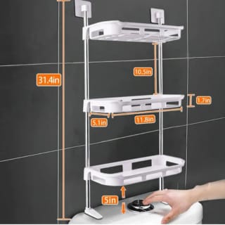3 Layer Toilet Tank Top Organizer (Off White) 4