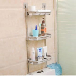 3 Layer Toilet Tank Top Organizer (Off White) 3