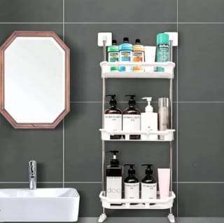 3 Layer Toilet Tank Top Organizer (Off White) 2