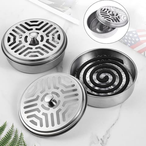 Stainless Steel Mosquito Coil Holder with Lid