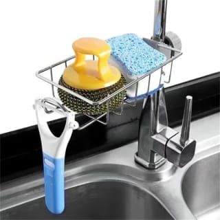 Stainless Steel Faucet Rack Kitchen Sink Caddy – Silver 4