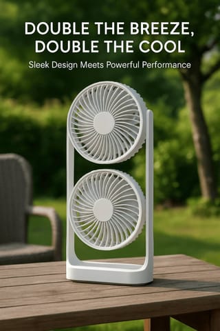 Double-Head High Wind Air Circulation Desktop Fan Portable Double-Layer Cooling Fan 3