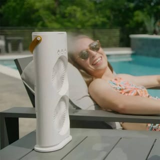Double-Headed Air Cooler Mist Fan 3 Speeds Rechargeable Desk Air Cooler Night Light with Remote 5