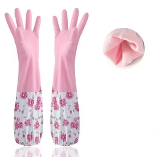 Silicone Long Kitchen Dishwashing Hand Gloves 3