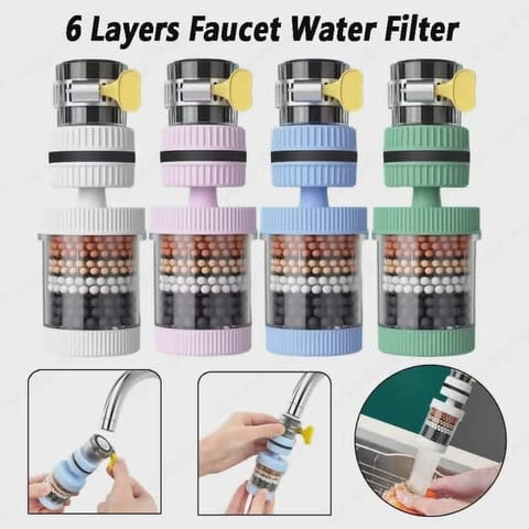 6 Layer Water Filter Tap Adjustable Sprayer