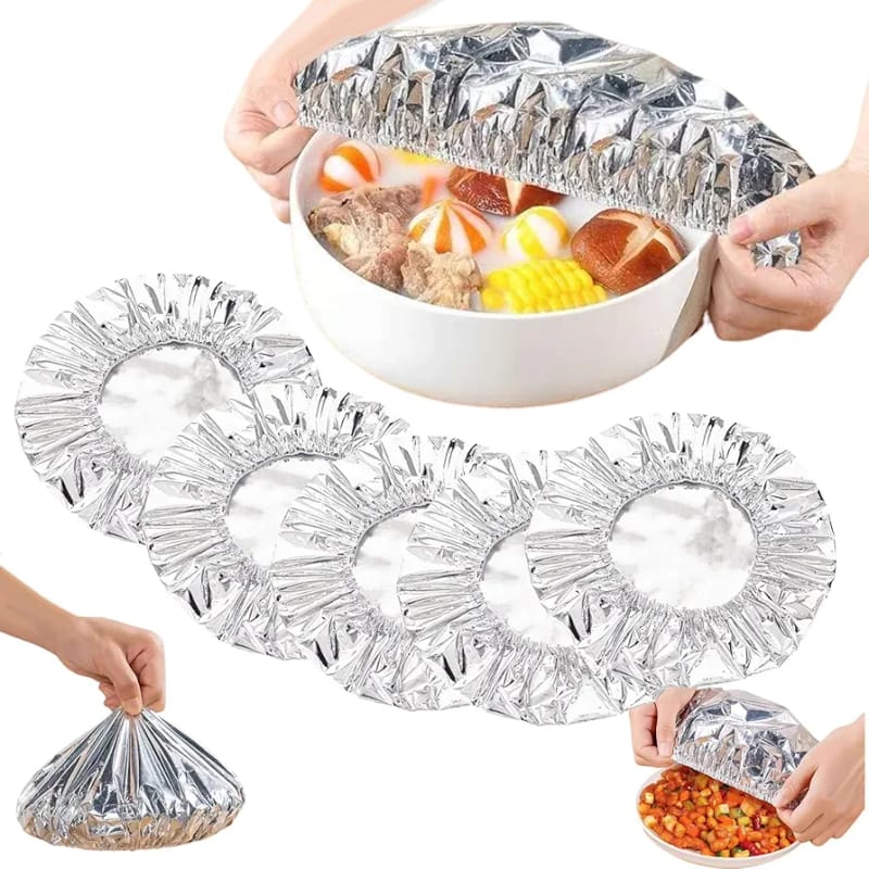 Reusable Aluminum Foil Food Covers (30 Pcs)