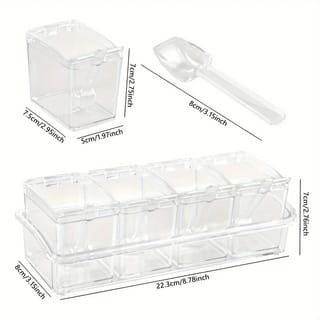 4 Grid Airtight Spice Storage Box with Spoon 5