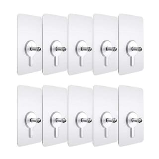 Wall Adhesive Screw Nut Hook (10 Pcs) 1
