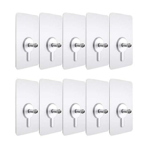 Wall Adhesive Screw Nut Hook (10 Pcs)
