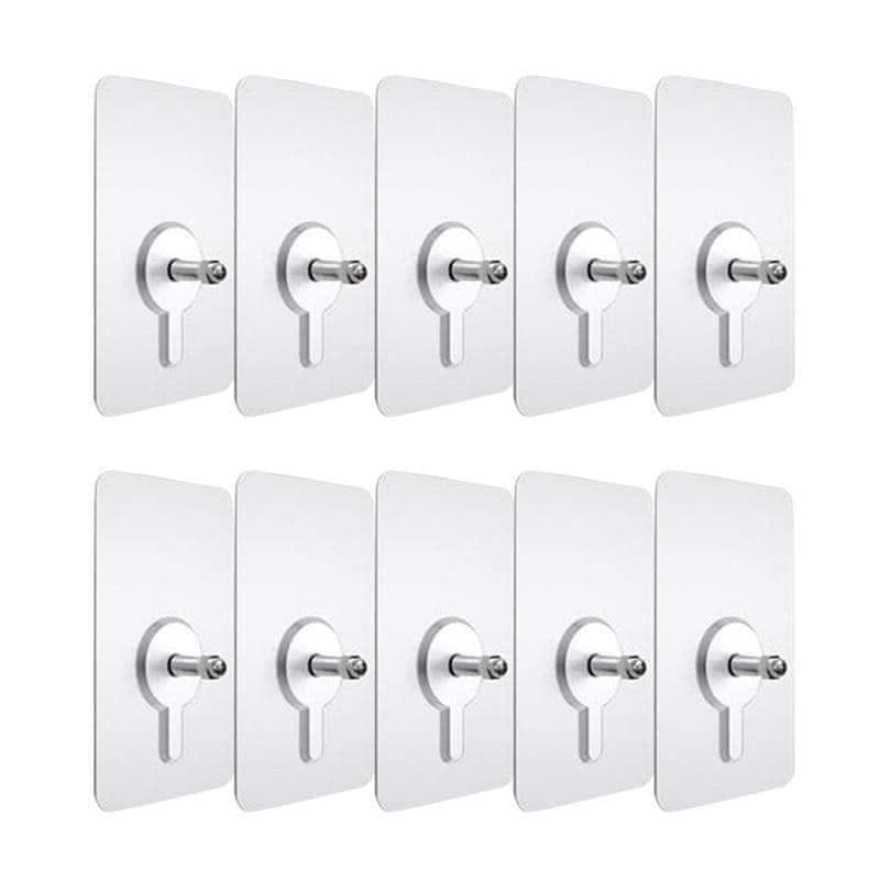 Wall Adhesive Screw Nut Hook (10 Pcs)