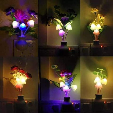 LED Mushroom Night Light with Auto Light Sensor