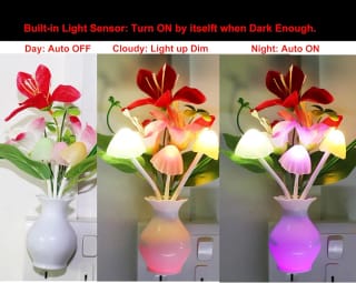 LED Mushroom Night Light with Auto Light Sensor 5
