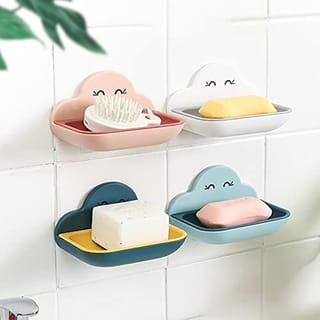 Wall Adhesive Soap Holder with Drain Tray 2