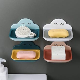 Wall Adhesive Soap Holder with Drain Tray 4