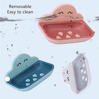 Wall Adhesive Soap Holder with Drain Tray 5