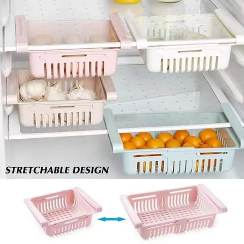 Refrigerator Storage Tray with Sliding Drawer