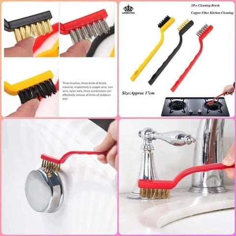 3 Pcs Stainless Steel Wire Cleaning Brush Set