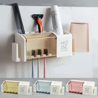 Wall Mounted Toothbrush & Bathroom Organizer 3