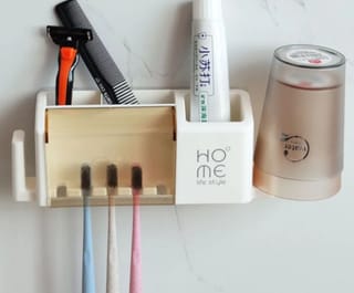 Wall Mounted Toothbrush & Bathroom Organizer 4