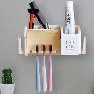 Wall Mounted Toothbrush & Bathroom Organizer 5