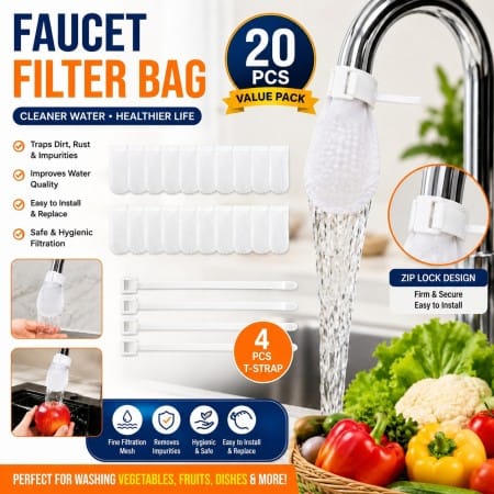 20 Pcs Universal Faucet Filter Cotton (With 4 T-Straps)
