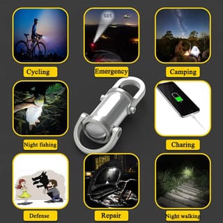 7 Modes High Power LED + COB Keychain Flashlight (Type-C Rechargeable) 4