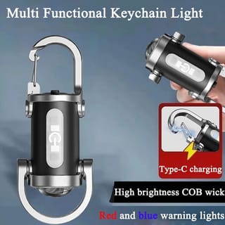 7 Modes High Power LED + COB Keychain Flashlight (Type-C Rechargeable) 5