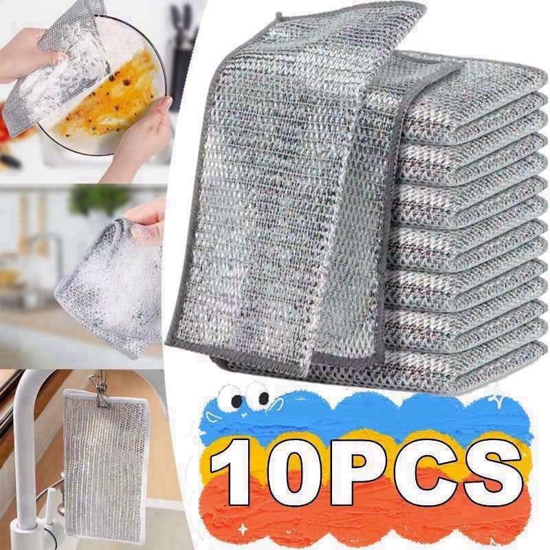 10 Pcs Double Layer Magic Dish Scrubber