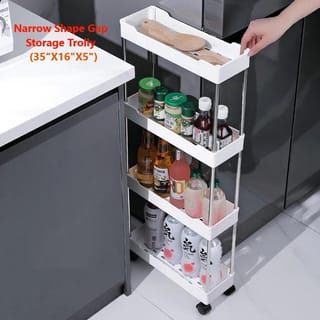 Narrow Type Multi Purpose Gap Storage Trolly Rack Multifunctional Movable Gap Storage Cart 1