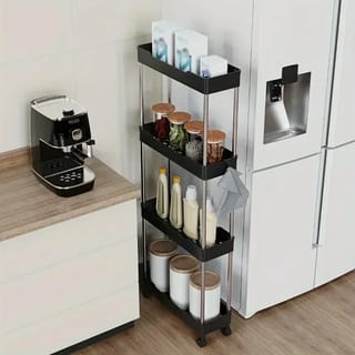 Narrow Type Multi Purpose Gap Storage Trolly Rack Multifunctional Movable Gap Storage Cart 2