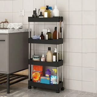 Narrow Type Multi Purpose Gap Storage Trolly Rack Multifunctional Movable Gap Storage Cart 4