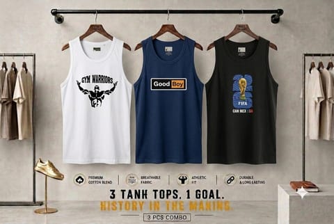 3 Pcs Premium Cotton Tank Top Combo