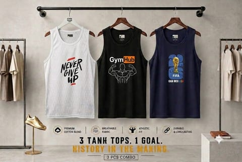 3 Pcs Premium Cotton Tank Top Combo