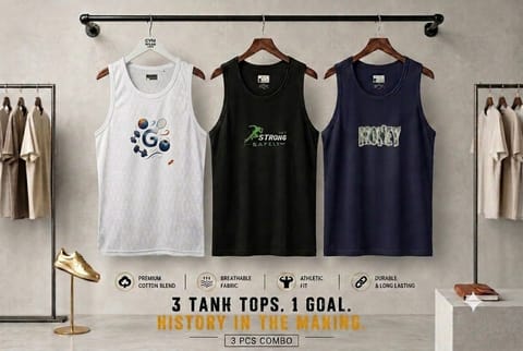 3 Pcs Premium Cotton Tank Top Combo