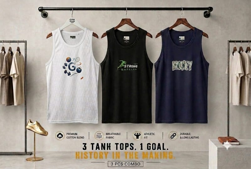 3 Pcs Premium Cotton Tank Top Combo