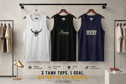 3 Pcs Premium Cotton Tank Top Combo