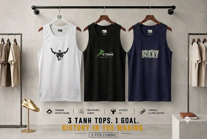3 Pcs Premium Cotton Tank Top Combo