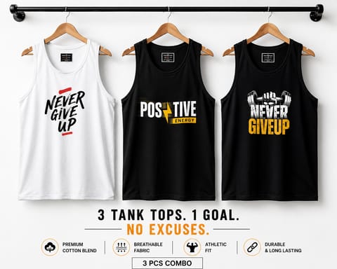 3 Pcs Premium Cotton Tank Top Combo