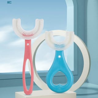 Children Toothbrush U-Shape Baby Toothbrush With Handle Silicone Oral Care Cleaning Brush For Kids Supplies 5